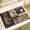 2 Stück Haushalts-Vintage-Kaffeemaschinenmatte Anti-Rutsch Schmutzabweisend Tischset Rechteckig Saugfähig Geschirrtrockenmatte Arbeitsplatte