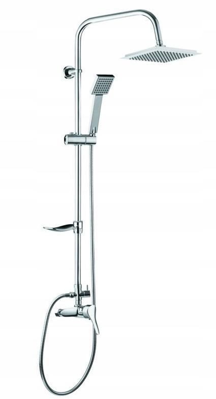 Slim Square surface-mounted shower set with chrome tap