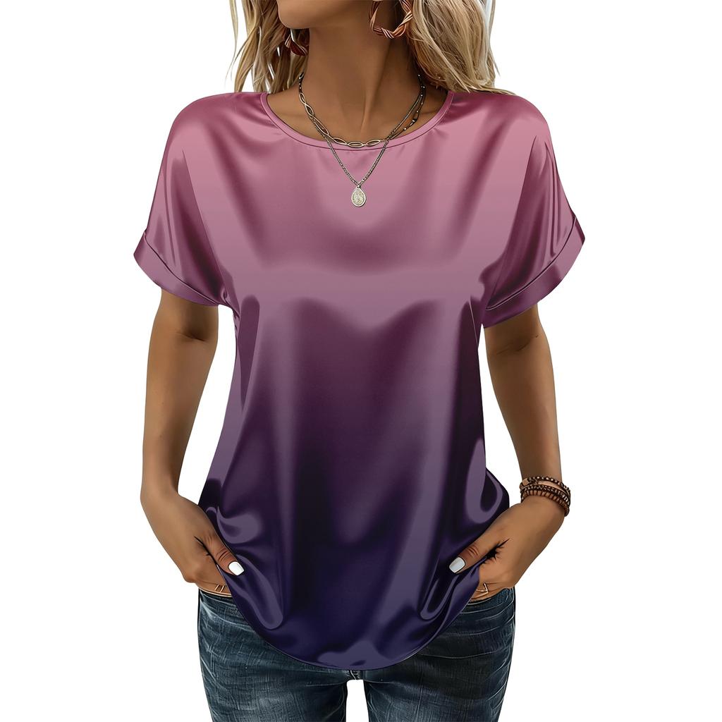 Women's Fashion Casual Gradient Print Top