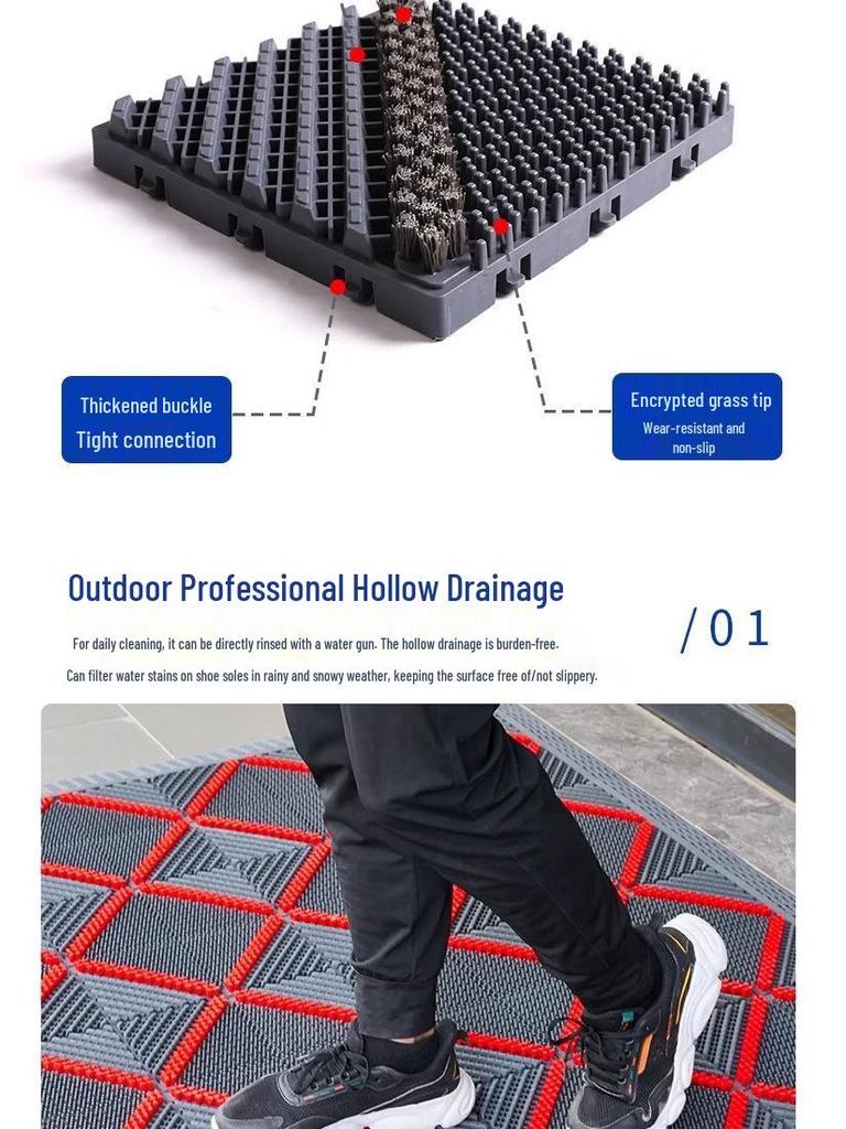 Waterproof Anti-Slip Dust Removal Mat – Three-in-One for Hotel Entrances & Outdoor Use