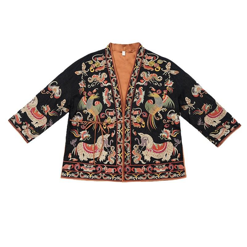 Women's Ethnic Style Chinese Retro Embroidery Floral Jacket - National Tide Collection