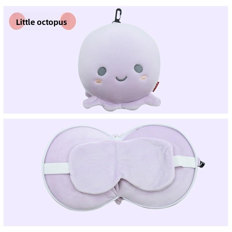 Cute Cartoon Ushaped Pillow With Water Crystal Fabric For Home And Travel