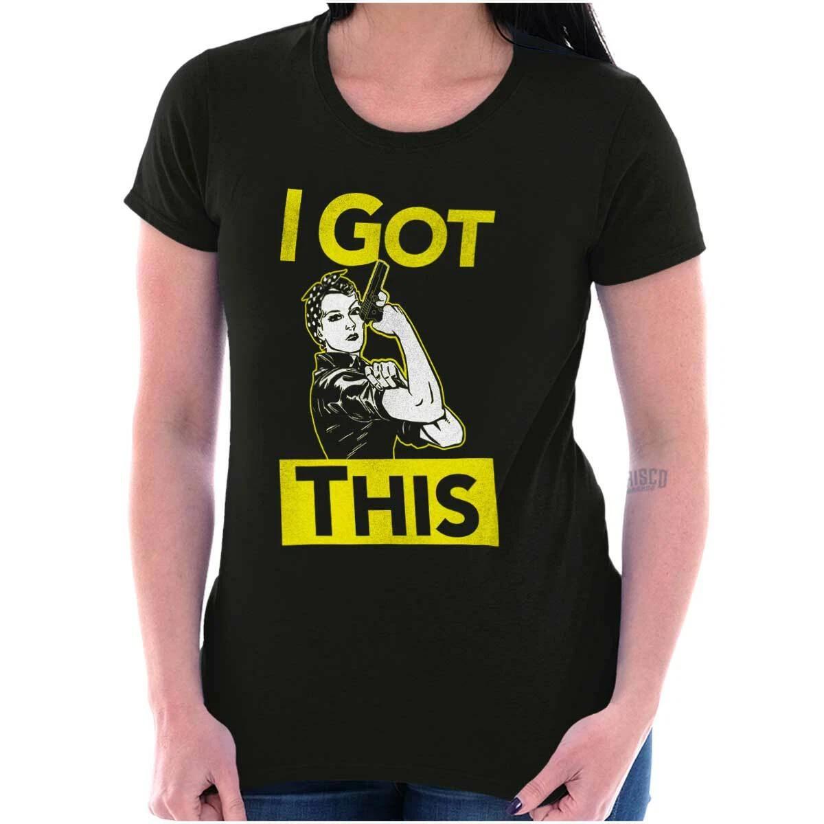 Retro Rosie the Riveter Pro Guns I Got This Womens Top Junior Graphic Tee XL