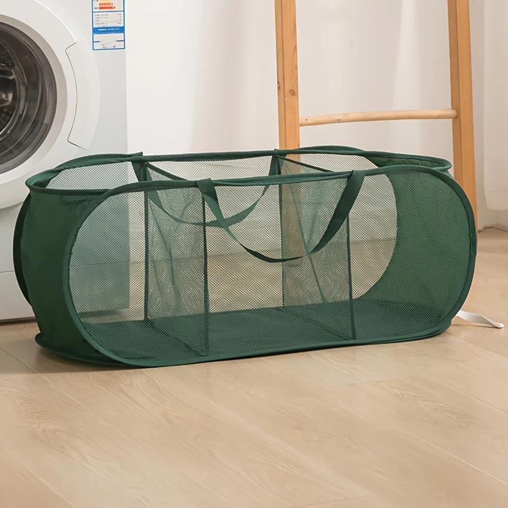 1pc-Mesh Pop-up Laundry Basket, Laundry Basket, Foldable Dirty Clothes Storage Basket, Large Capacity Storage Basket