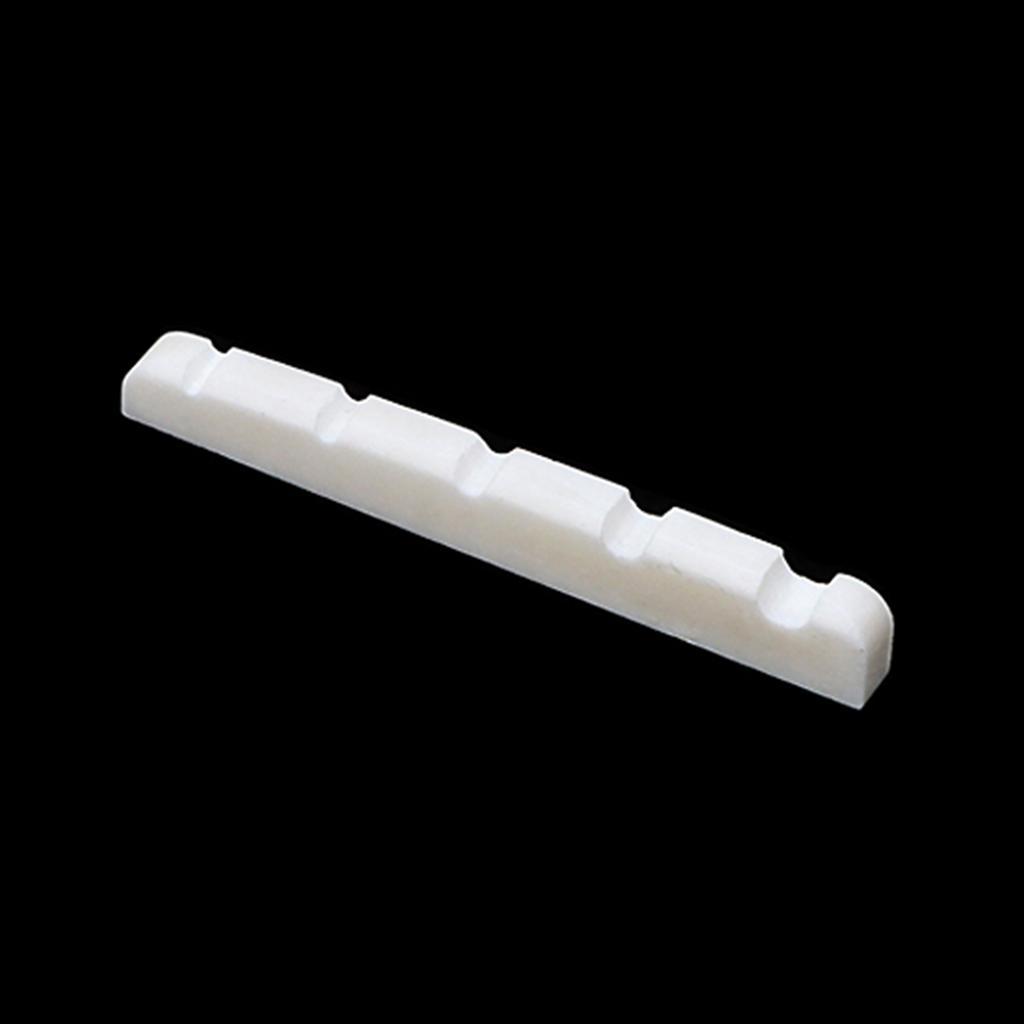 Electric Bass Pre-Slotted Bone Nut Replacement 5 String Bass Guitar Top Nut Saddle Music Instrument Parts Easy Install