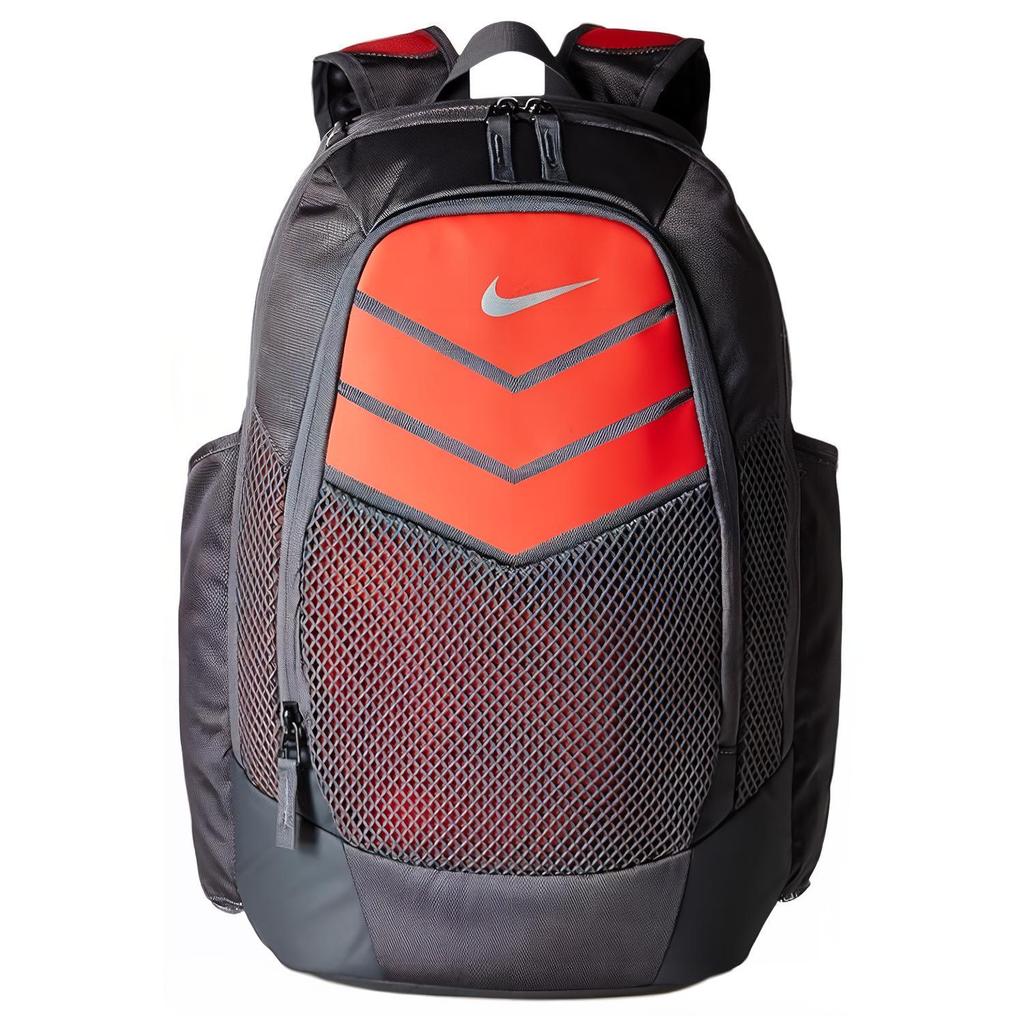 Neuer Nike Rucksack aus Synthetikmaterial Regular Unisex Dunkelgrau & Orange & Metallic-Silber BA5246-065