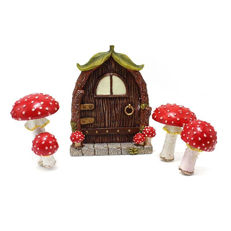 M-Современный-Светящийся Гриб Украшение для Двери Окна Садовое Искусство Скульптура Статуи Наружное Домашнее Украшение Смола Садовое Украшение Для Деревьев