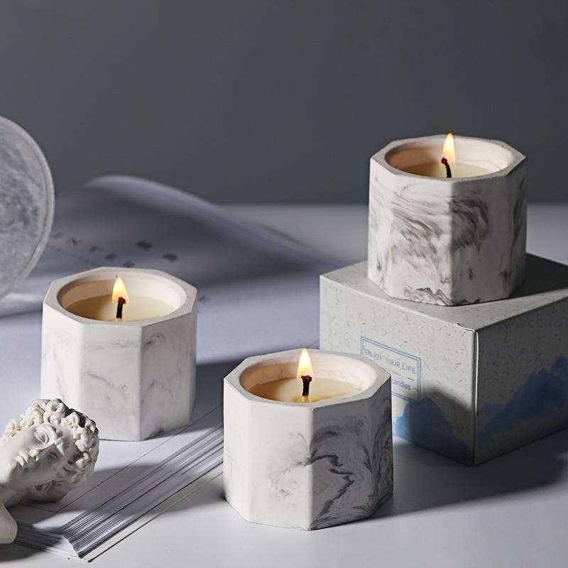 Handmade Plaster Cup Soy Wax Scented Candle Diy Creative Scented Candle Souvenir