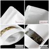 White Window Kraft Paper Bag - Resealable Stand-up Bag for Snacks and Tea