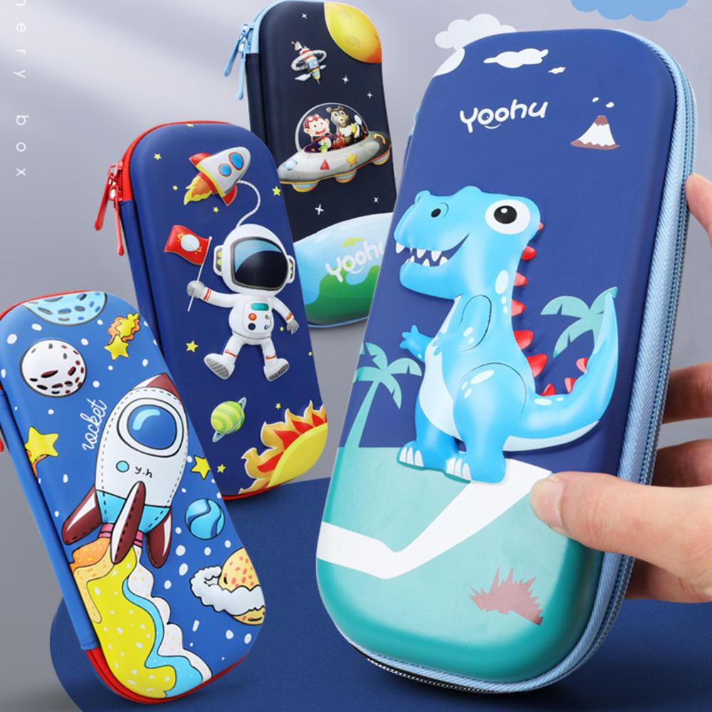 Fashion Cartoon 3D Stationery Box Waterproof Children Pencil Case Kids Pencil Bag With Dual Zip For Boys Girls School Gift