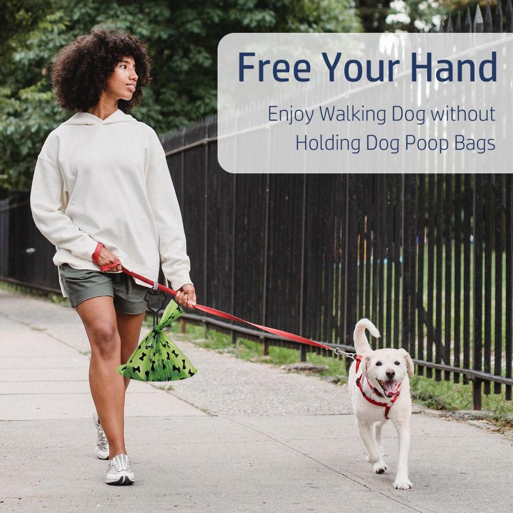 Lightweight Hands Free Waste Bag Carrier Large Bearing Capacity Dog Poo Bag Holder Leash Attachment
