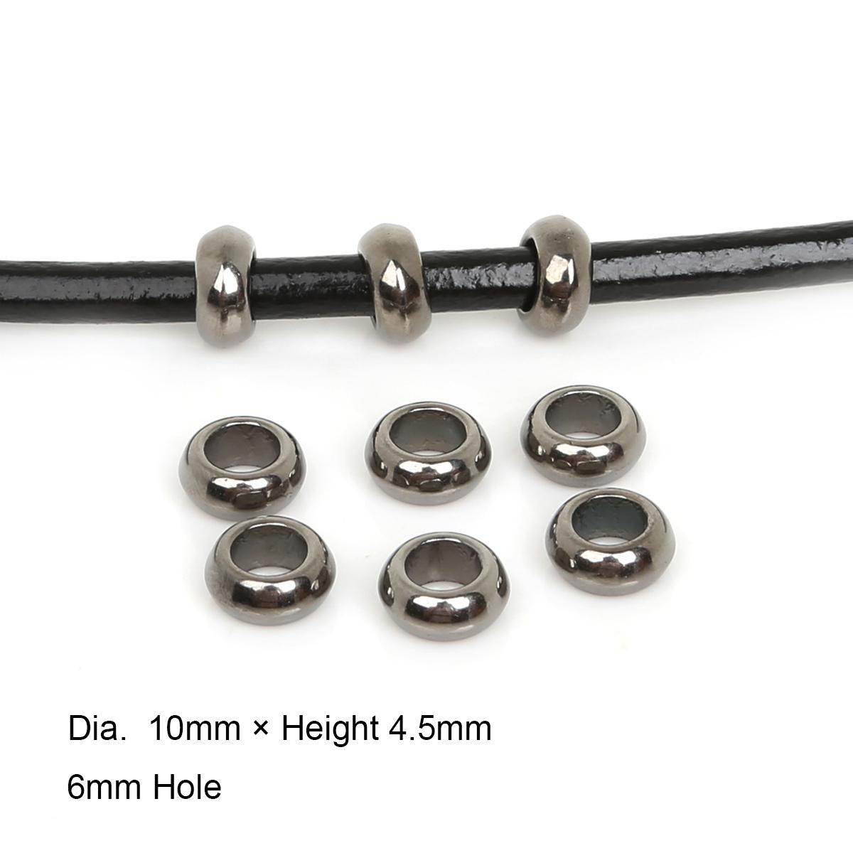 

30-300 шт. покрытые акрил пластик CCB круглые большие отверстия свободные бусины-разделители для изготовления браслетов DIY ювелирных изделий 10x4.5mm 50pcs чёрный