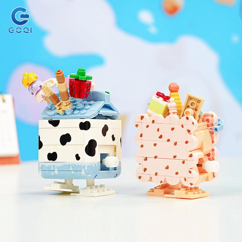 Gao Qi 3048-3049 Happy Biscuits Milk Many Ornaments Children's Assembled Building Blocks Toy Gift Wholesale