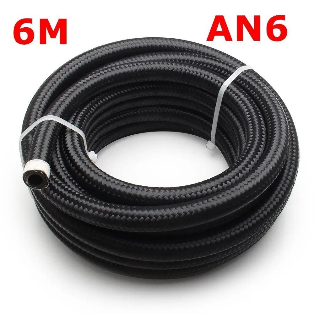 3M 5M 6M Ölkraftstoffschlauch Ölgasleitung AN4 AN6 AN8 AN10 AN12 10FT Kühlerschlauchleitung Nylon Edelstahlgeflochtenes Rohr Auf Lager