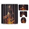 Skull Shower Curtain Floor Mat Combination Four-Piece Set Bathroom Toilet Carpet Shower Room Mat Foot Mat