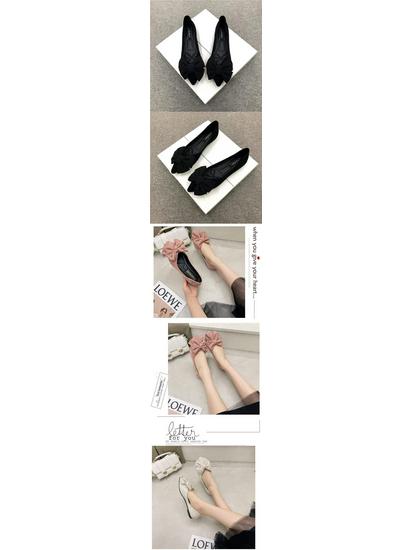 2025 Women's Pointed Toe Black Flats with Bow - Versatile Work Loafers