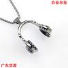 Accessories Music Headphones Pendant Titanium Steel Men, Necklace Fashion Rock Style Sweater Chain