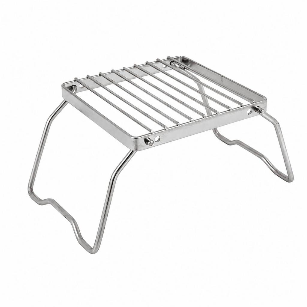 Stainless Steel Cooktop Stand with Folding Legs Quick-Setup for Backpacking