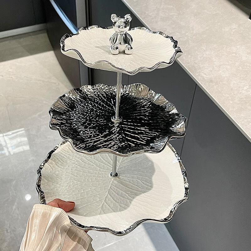 Elegant Multi-tier Ceramic Fruit & Snack Platter