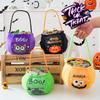 Pumpkin Lantern Trick-or-Treat Candy Bag for Kids - Halloween Handheld Decoration and Small Gift Prop