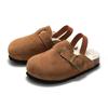 RUIZUSTOCK Winter Children's Cork Sandals: Boys' Warm Cotton Shoes & Girls' Closed-Toe Cowhide Footwear.