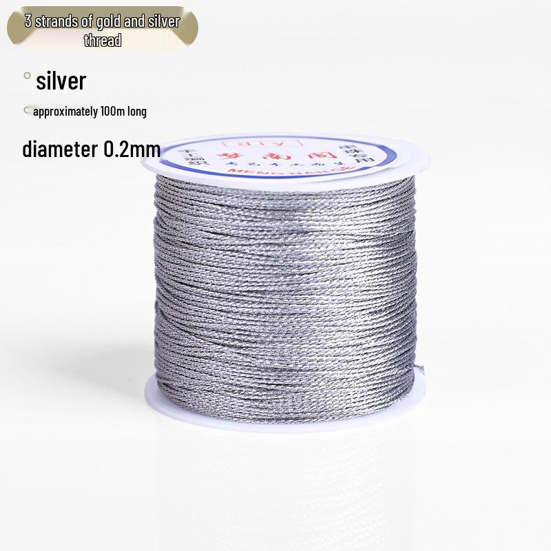 Gold & Silver Thread for DIY Jewelry: Bracelet, Necklace, and Ornament Making. Small Gold and Silver Strand Roll