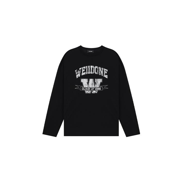 WE11DONE Logo print Long sleeve T shirt WD-TT2-25-744-U-BK
