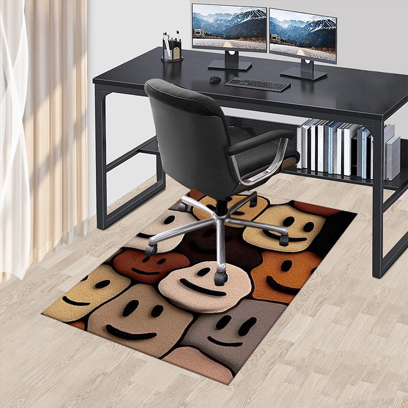 

1pc Smiley Faces Chair Mat - Anime Cartoon Design, Non-Slip Carpet for Office Chairs, Suitable for Home Decor, Living Room, Bedroom, Game Room - Perfe 60cm by 90cm