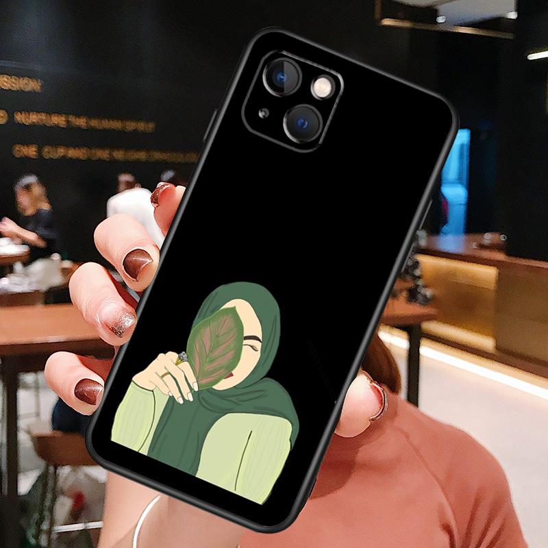 Muslim Arabic Hijab Girl Phone Case For iPhone 16 Pro Max 15 14 13 11 12 Pro Max Plus 12 13 Mini XR 16e Funda Cover