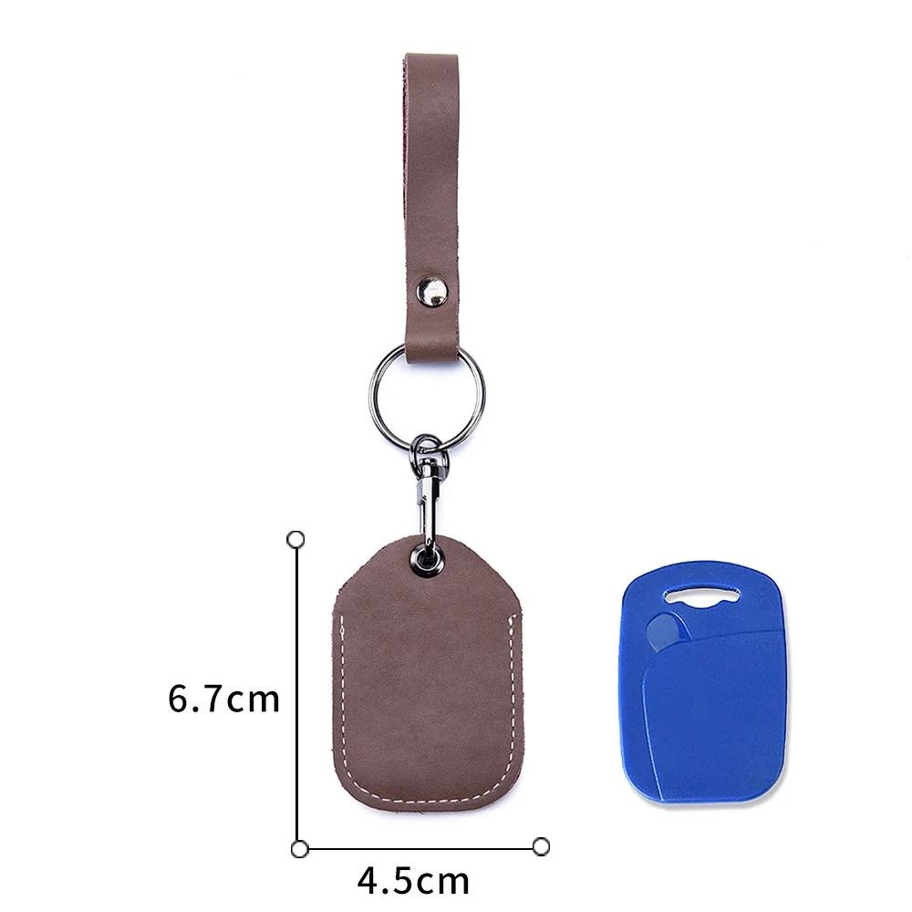 Customizable Leather Cover for Label Starline S96 and PIK Intercom Unisex IC Alarm Tag Mark Protective Case Car Keychain Holder