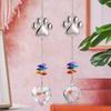 Transparent Crystal Window Decoration Exquisite Sun Catchers Dog Paws Print Pendant  Garden