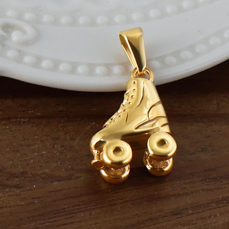 Yori 2 Stück Edelstahl Schlüssel Herz Anker Kreuz Anhänger Vakuum Galvanik 18K Gold Farbe Ofenfest