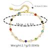 K Gold Plated Multicolor Glass Crystal Pearl Bracelet For Women