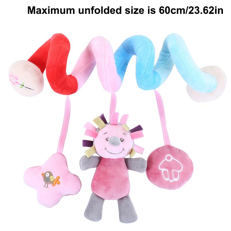 Plush Spiral Baby Toy for Stroller Crib Hanging Sensory Rattle Teether Interactive Newborn Comfort Early Learning Montessori