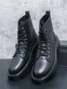 Men's shoes large size new leather boots fashion outdoor casual shoes trend British style high top Martin boots can be