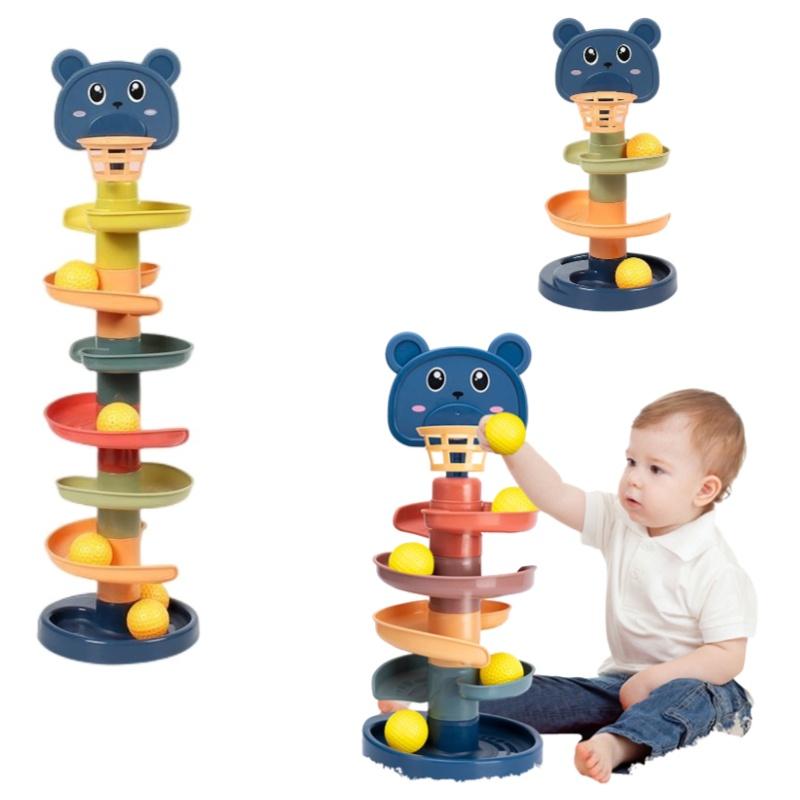 Rainbow Stacking Tower 3/5/7 Level Toy With Balls For Babies And Toddlers