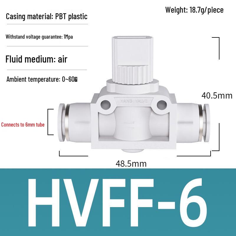 Pneumatic Hand Valve Set with Quick-Plug Connectors BUC 4/6/8/10mm