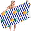 Striped Pineapple Collection Digital-printed Polyester Superfine Fiber Double-sided Fleece Beach Vacation Bath Towel Beach Towel