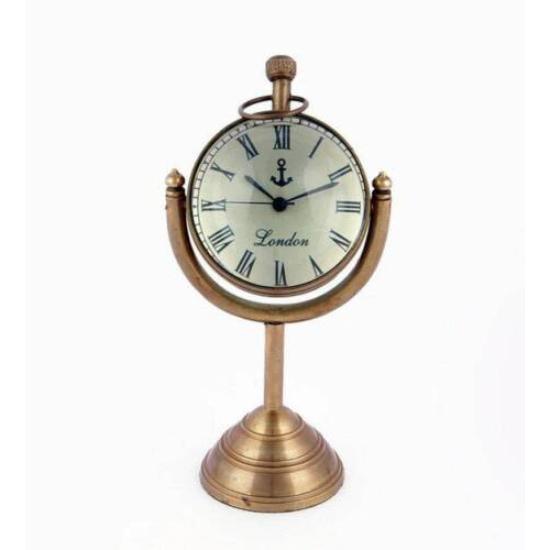Messing Vintage Schreibtisch & Regal Analoge Tischuhr Marine Uhr Antik Dekor