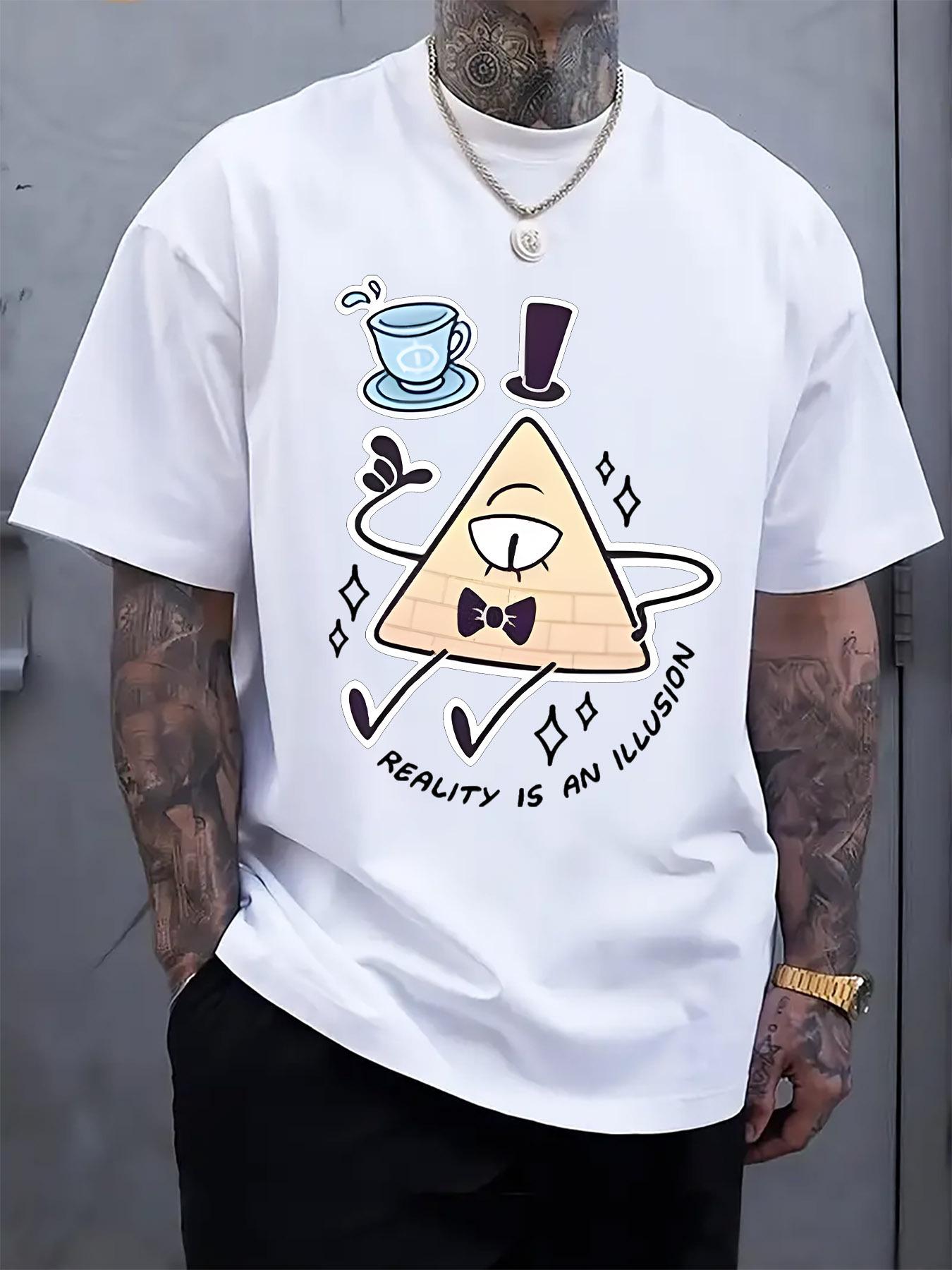 Cartoon Triangle Graphic T-shirt -  Reality is an Illusion  Design XL