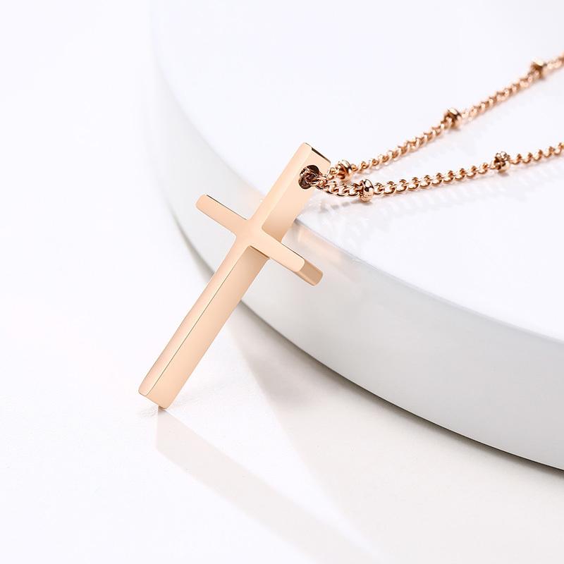 Vnox Simple Stainless Steel Cross Pendant Necklaces for Women, Prayer Religious Choker Collar Christian Gift Jewelry