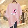 Women's Summer Bear Print Cotton Short Sleeve Loose Round Neck Top