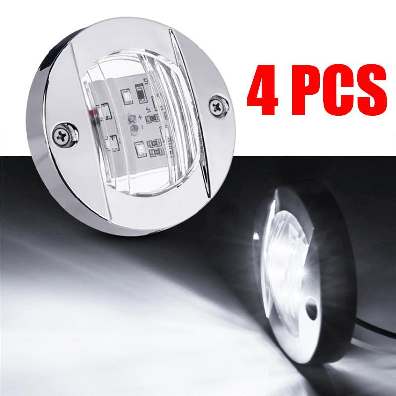 4PCS Boat Marine Lights Navigation Light Waterproof Marker Lamp For Truck RV Yacht Transom Anchor Stern DC 12V 6LED Stern Lamps