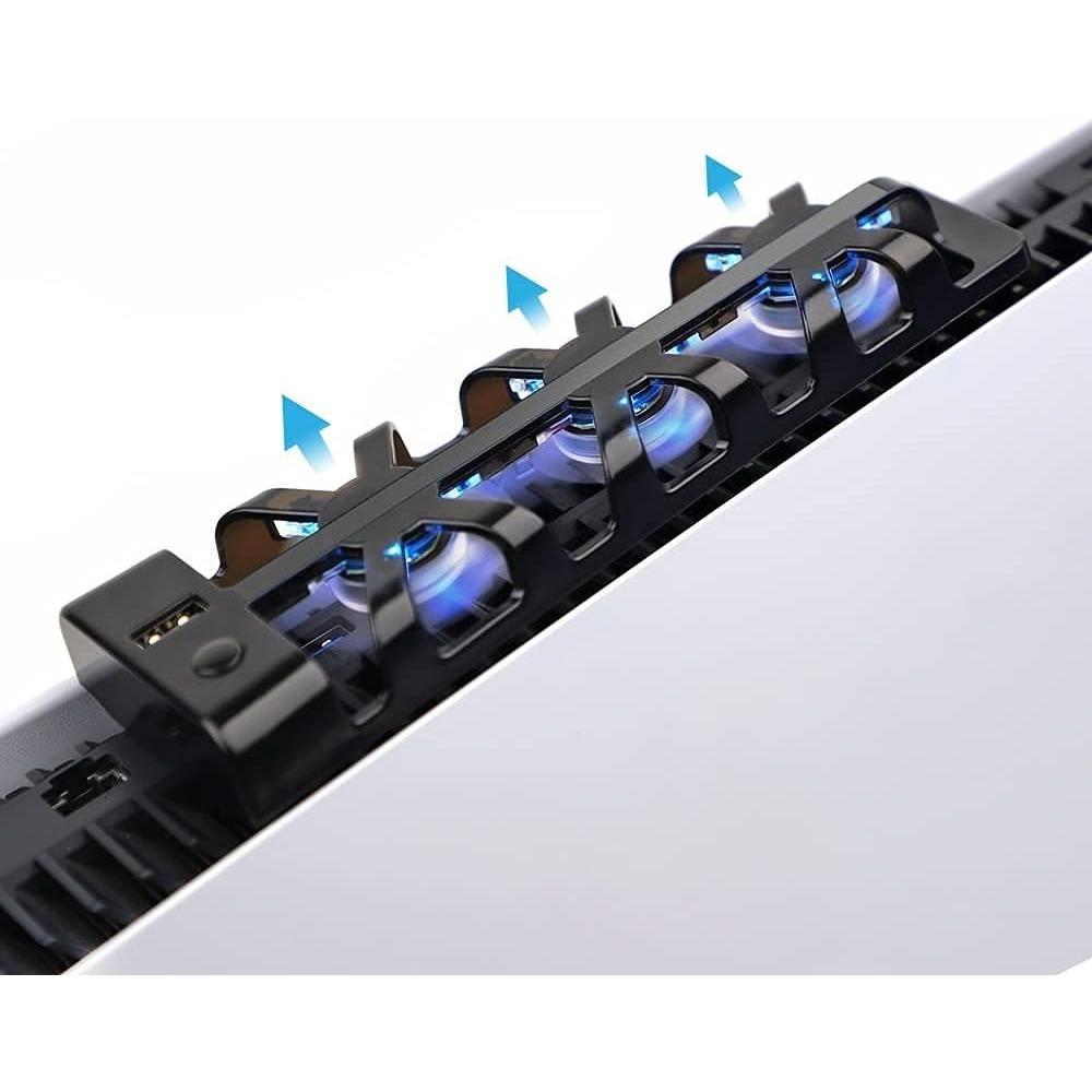 Ventilator de răcire pentru consolă PS5, controlul temperaturii, Hub pentru mașină de joc, ventilator de răcire Gamepad, radiator, ventilator de răcire cu aer Hub, ventilator de aer Ray spate ABS
