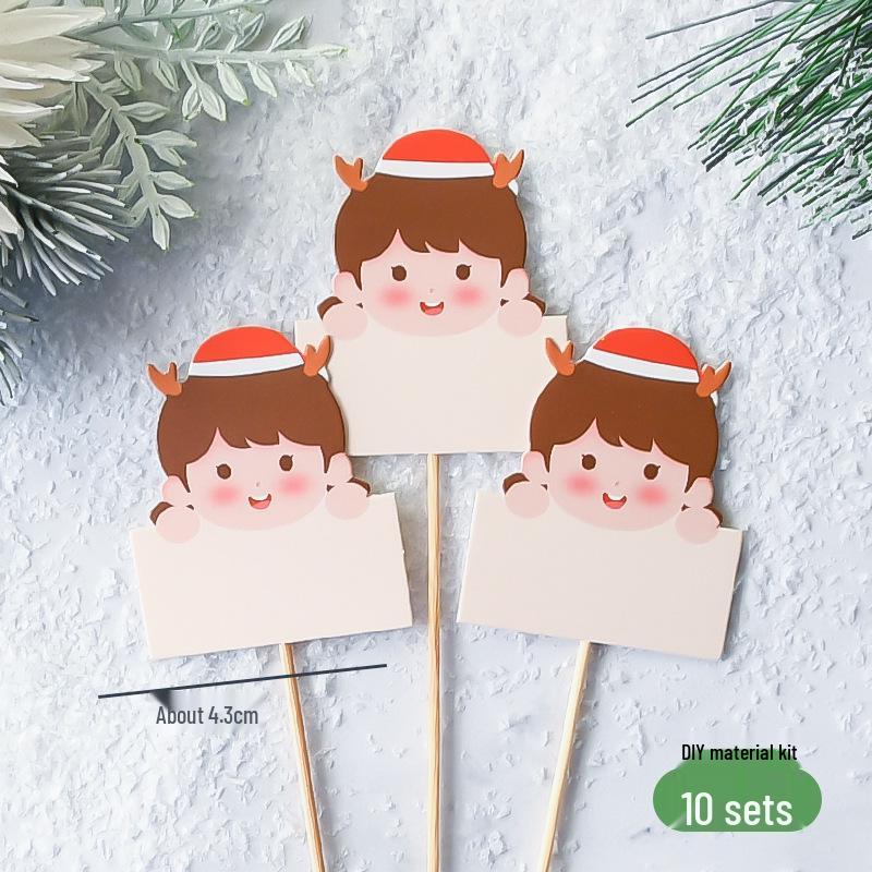 Popular Soft Glue Christmas Cake Ornaments: Santa Claus & Snowman Inserts for Holiday Party Desserts