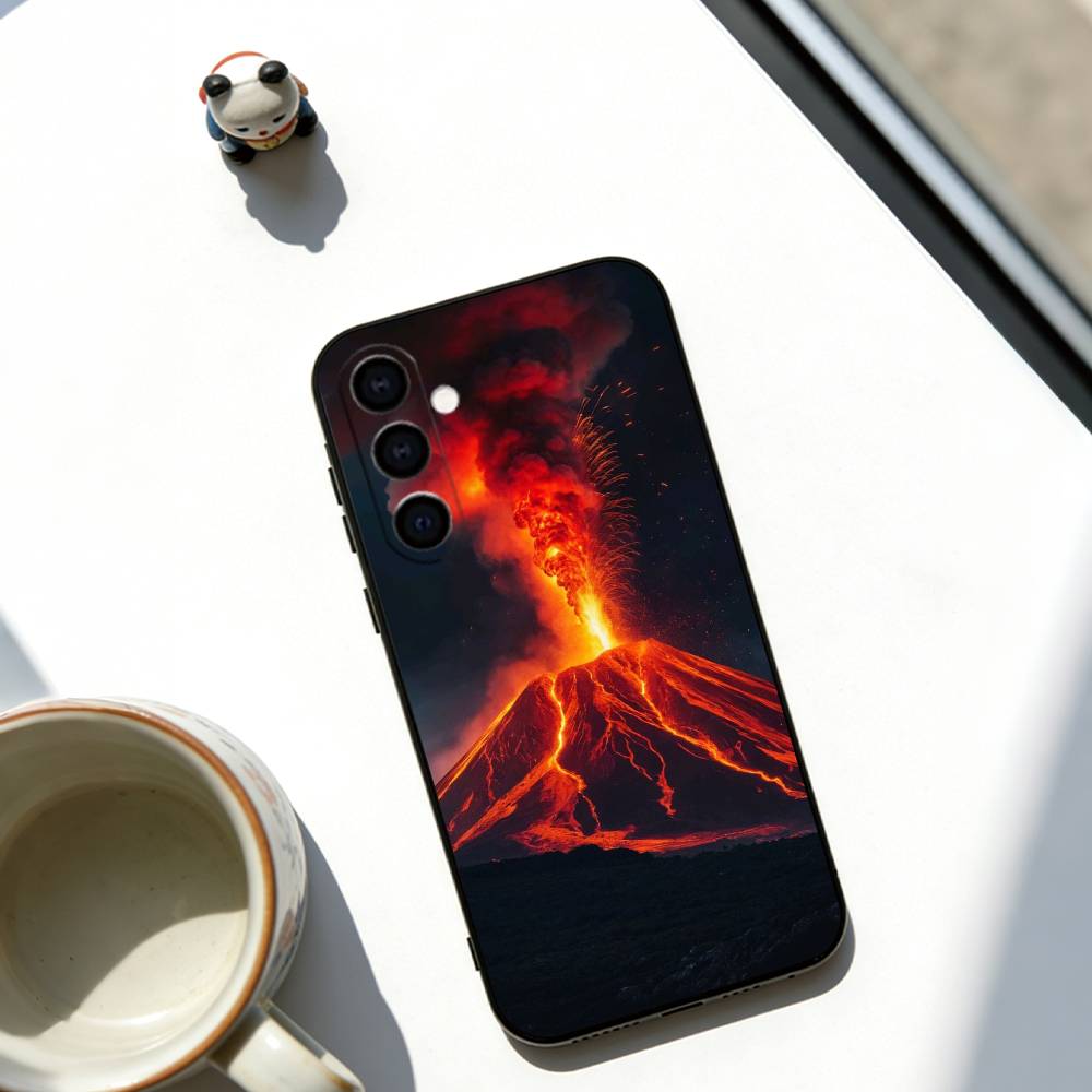 Lava Eruption  Phone Case For Samsung Galaxy A73,A72,A71,A70,A53,A52,A51,Others Soft Black Cover