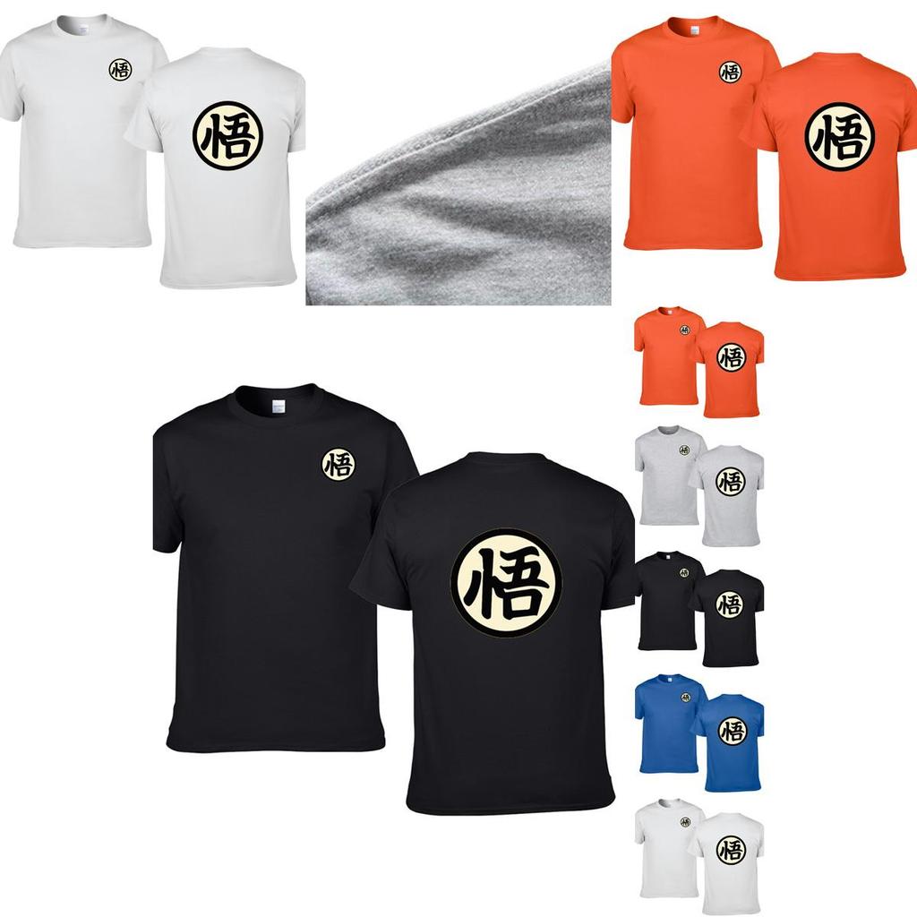 Camiseta de Algodão de Manga Curta com Estilo Anime Dragon Ball Super Símbolo Goku Para Uso Casual