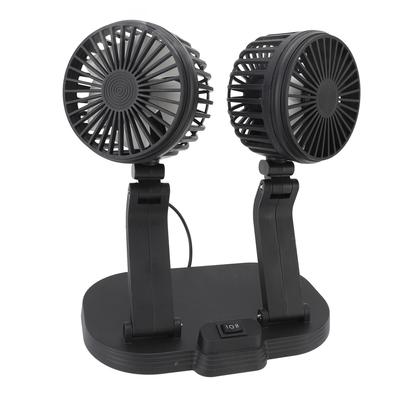 Doppelkopf-USB-Ventilator für Auto-Armaturenbrett Mehrere Geschwindigkeiten Leise Tragbarer Fahrzeug-Kühlventilator für Wohnmobil LKW