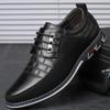 New Men's Sports Shoes Fashion Brand Classic Lace Up Casual Loafers Leather Shoes Black Business Men's Shoes Plus Large Size