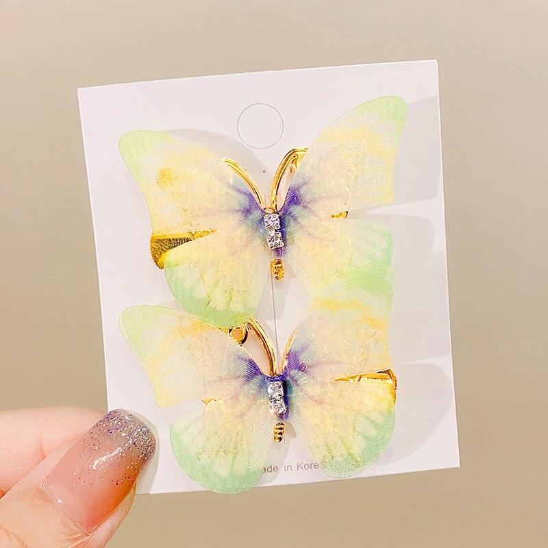 2023 Vintage Kid Butterfly Hairpins Beach Geometric Hair Clips Barrettes Side Clip For Girl Cute Hair Accessories Headdress Gift